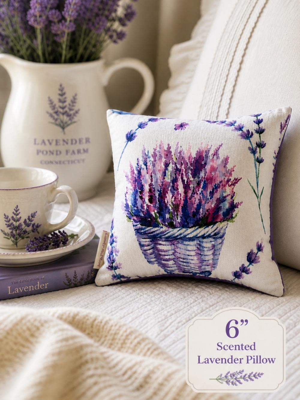 Lavender Pond Farm Lavender Sachet Pillow 6” Scented Handmade CT